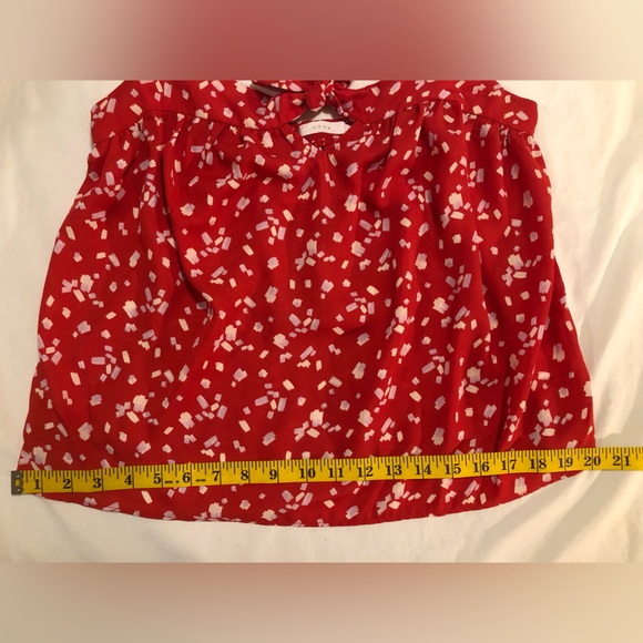 Lush red, pink & white polyester flowy tank, S - Picture 9 of 13